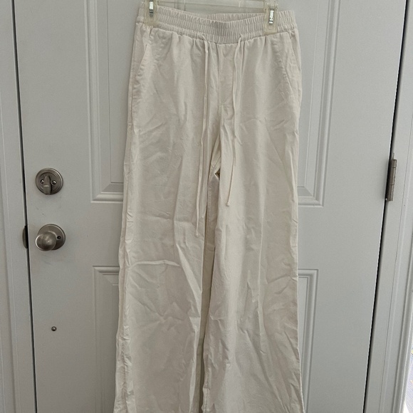 White Linen Blend Pants A New Day Brand - Picture 1 of 5